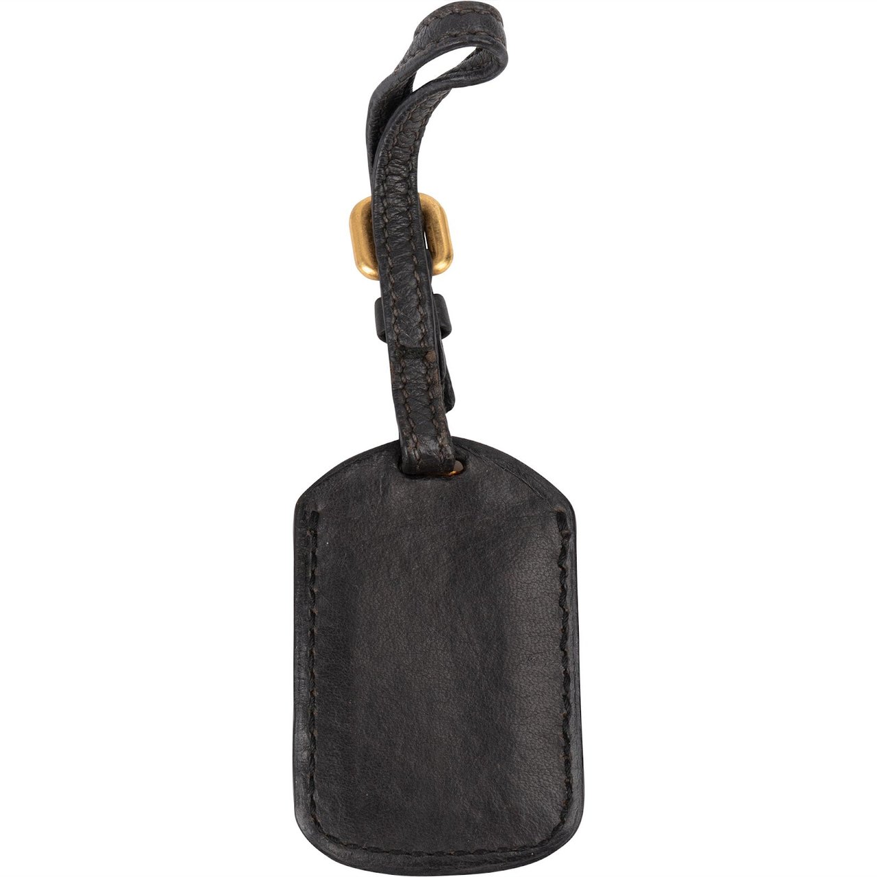 Prada Prada Leather Mini Luggage Bag Charm Zwart