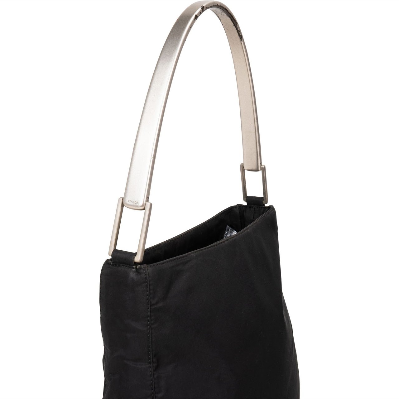 Prada Prada Tessuto Handle Triangle Shoulder Bag Zwart
