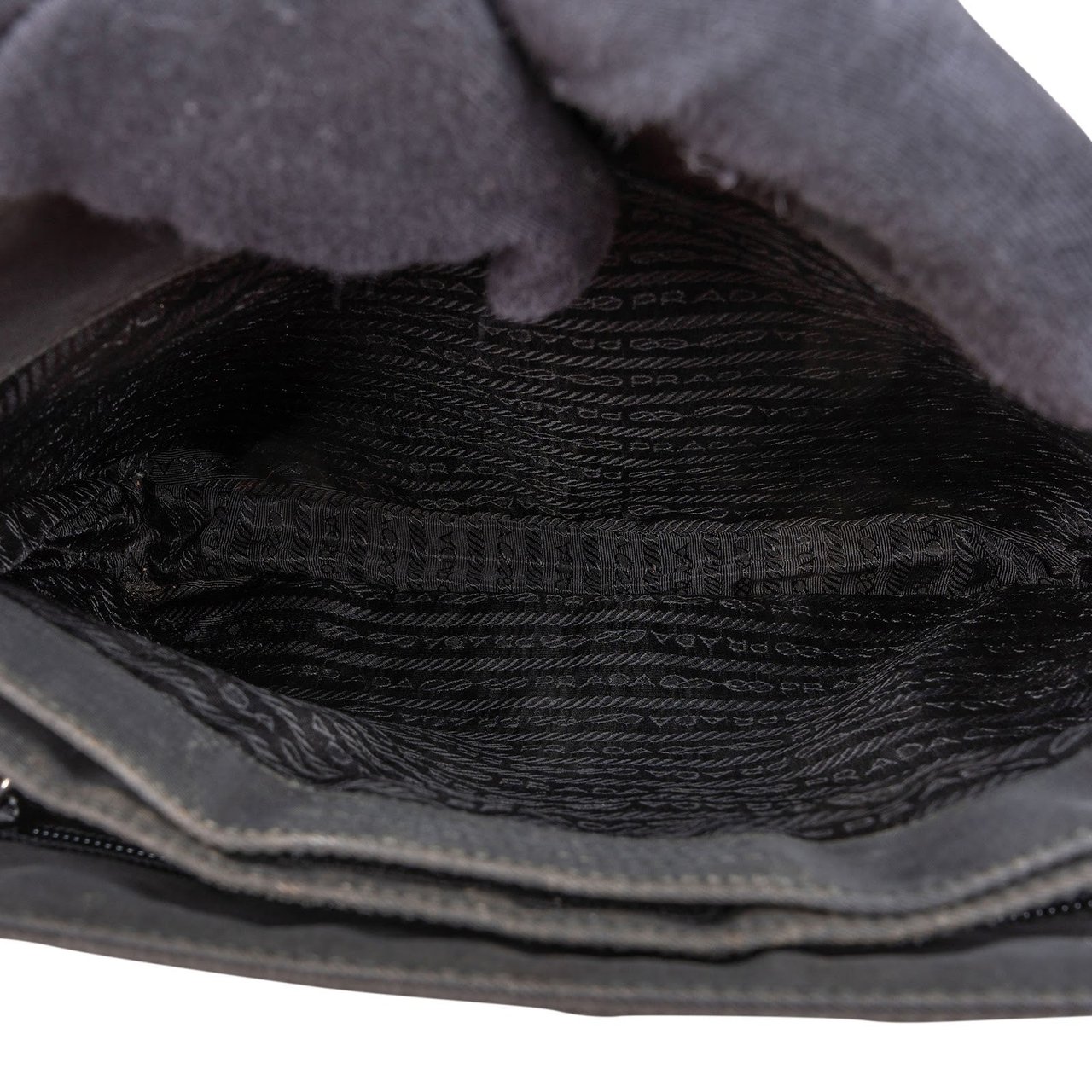 Prada Prada Tessuto Handle Triangle Shoulder Bag Zwart