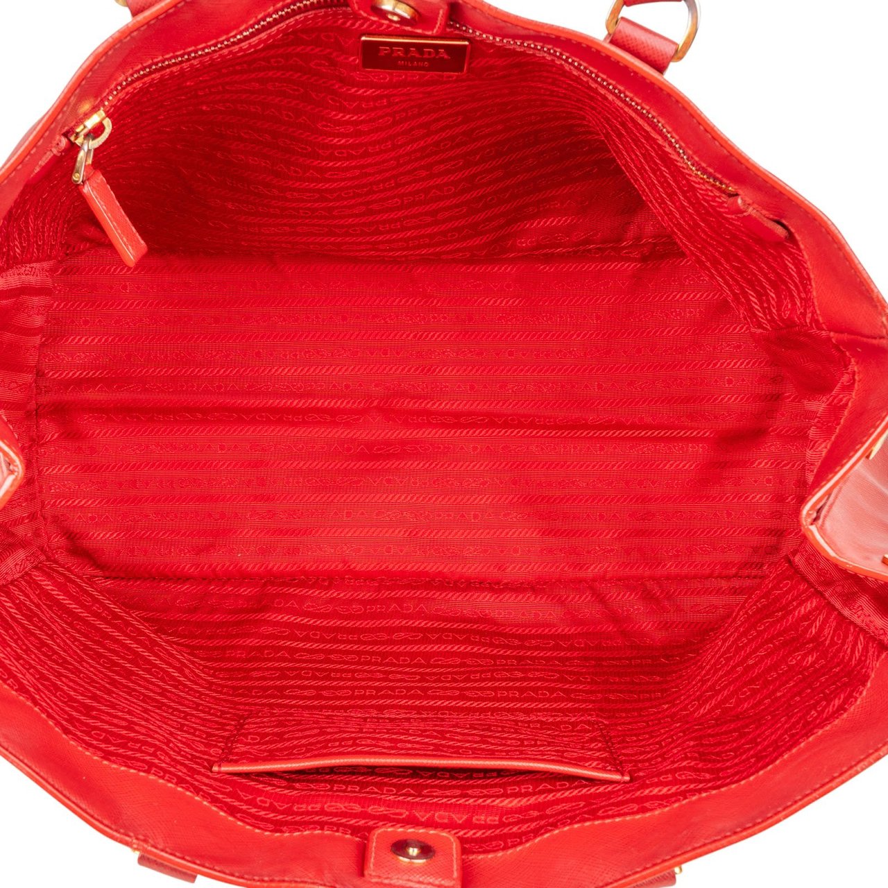 Prada Prada Red Saffiano Leather Galleria Handbag Rood
