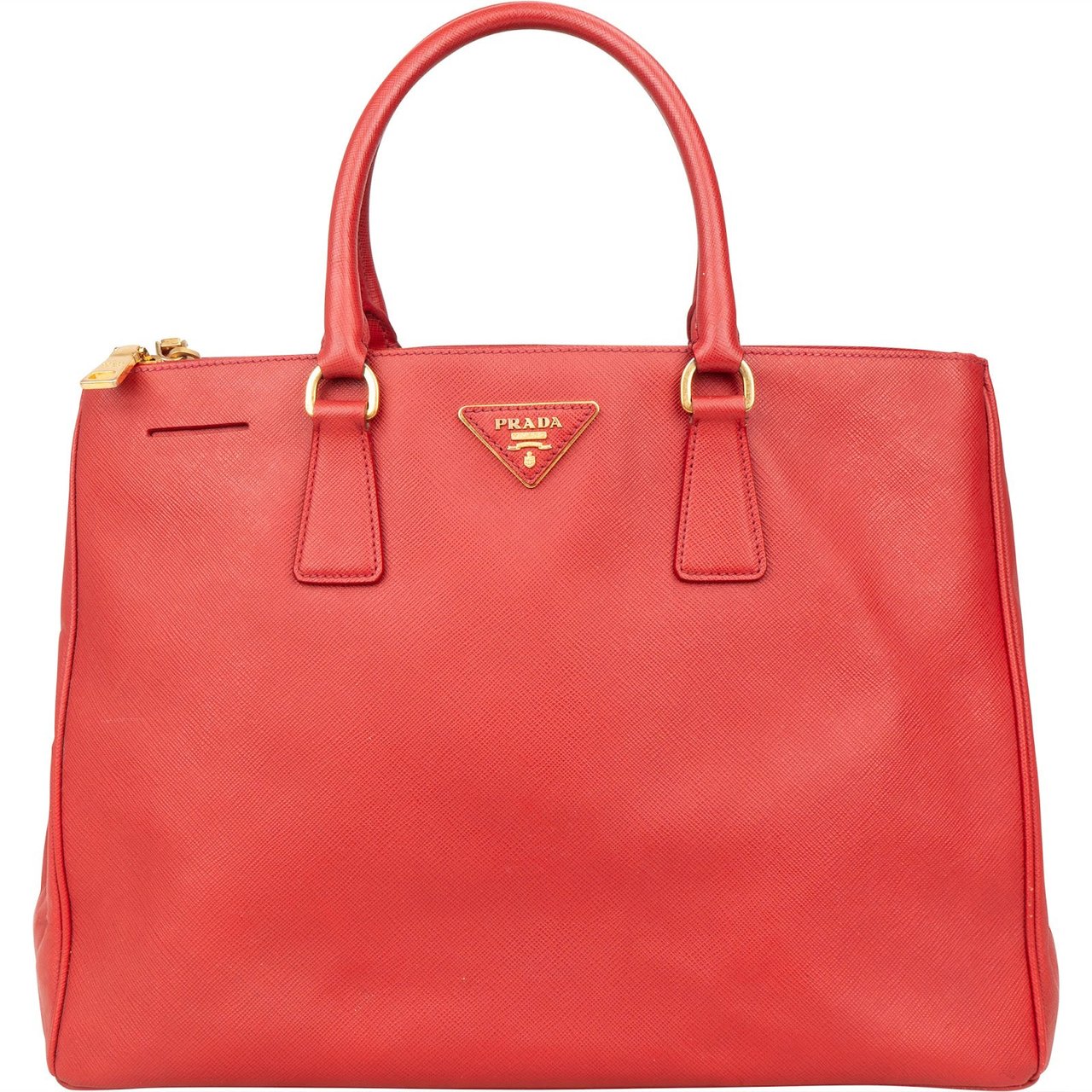 Prada Prada Red Saffiano Leather Galleria Handbag Rood