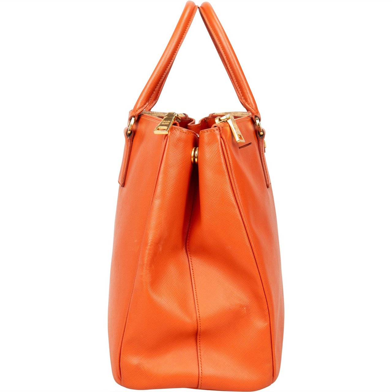 Prada Prada Orange Saffiano Leather Lux Galleria Handbag Oranje