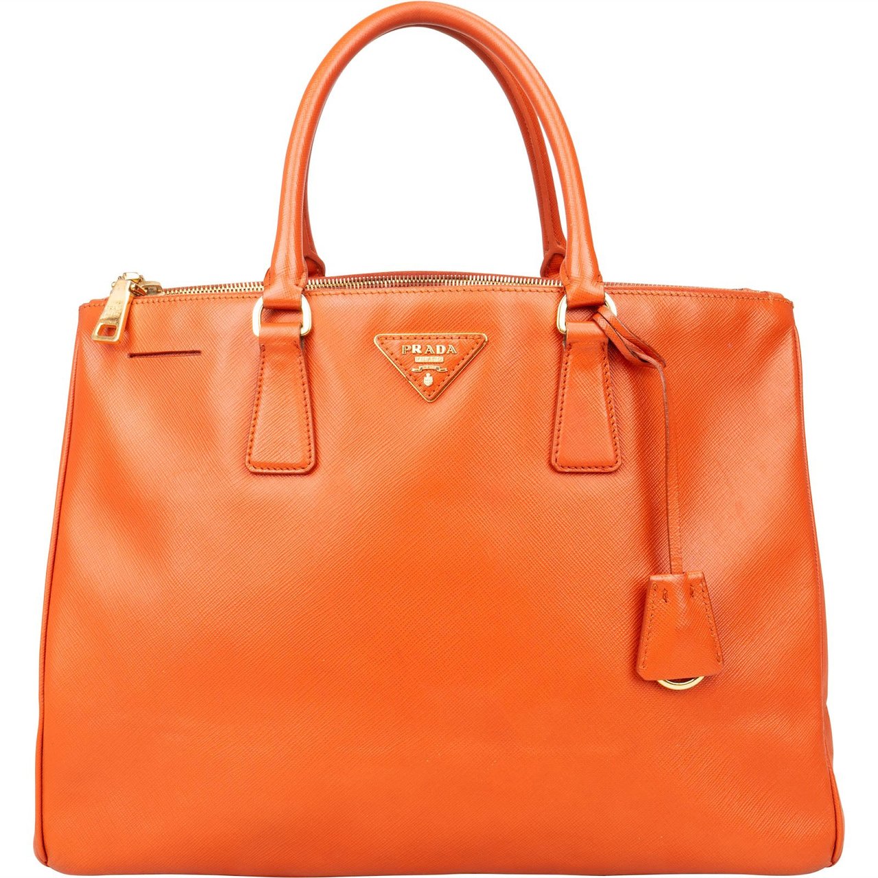 Prada Prada Orange Saffiano Leather Lux Galleria Handbag Oranje