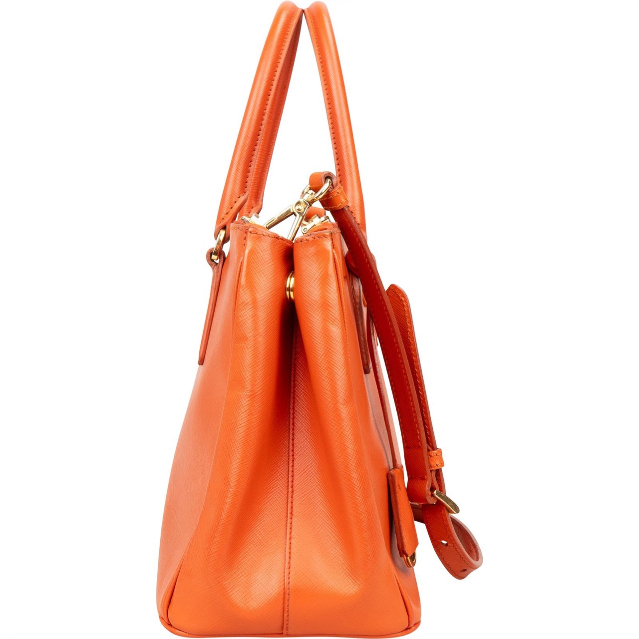 Prada Prada Orange Saffiano Leather Galleria Handbag Oranje