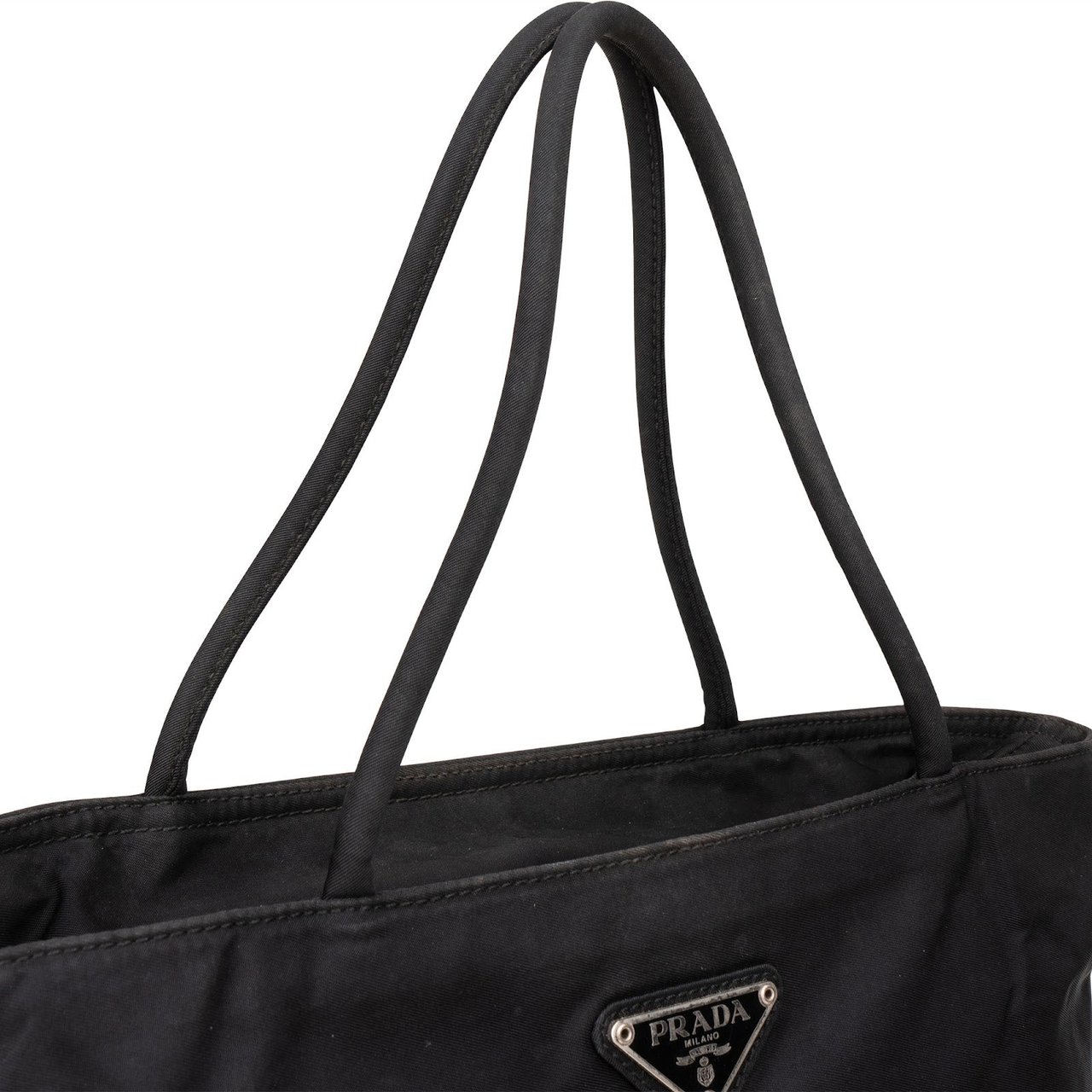 Prada Prada Nylon Triangle Handbag Zwart