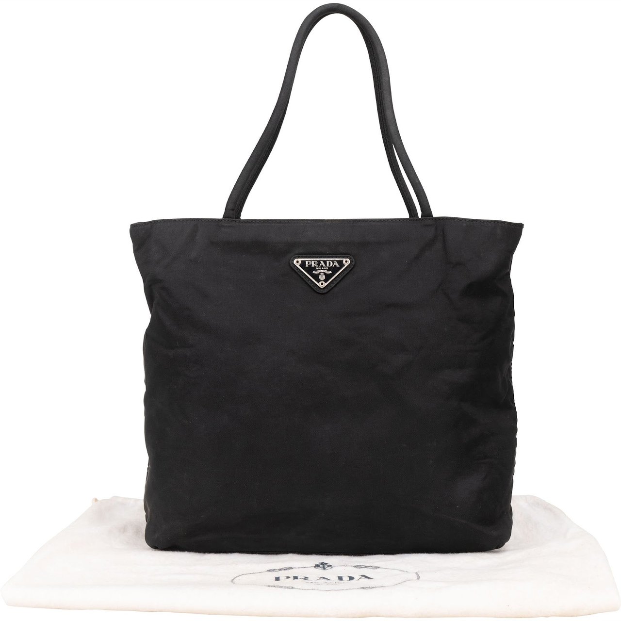 Prada Prada Nylon Triangle Handbag Zwart