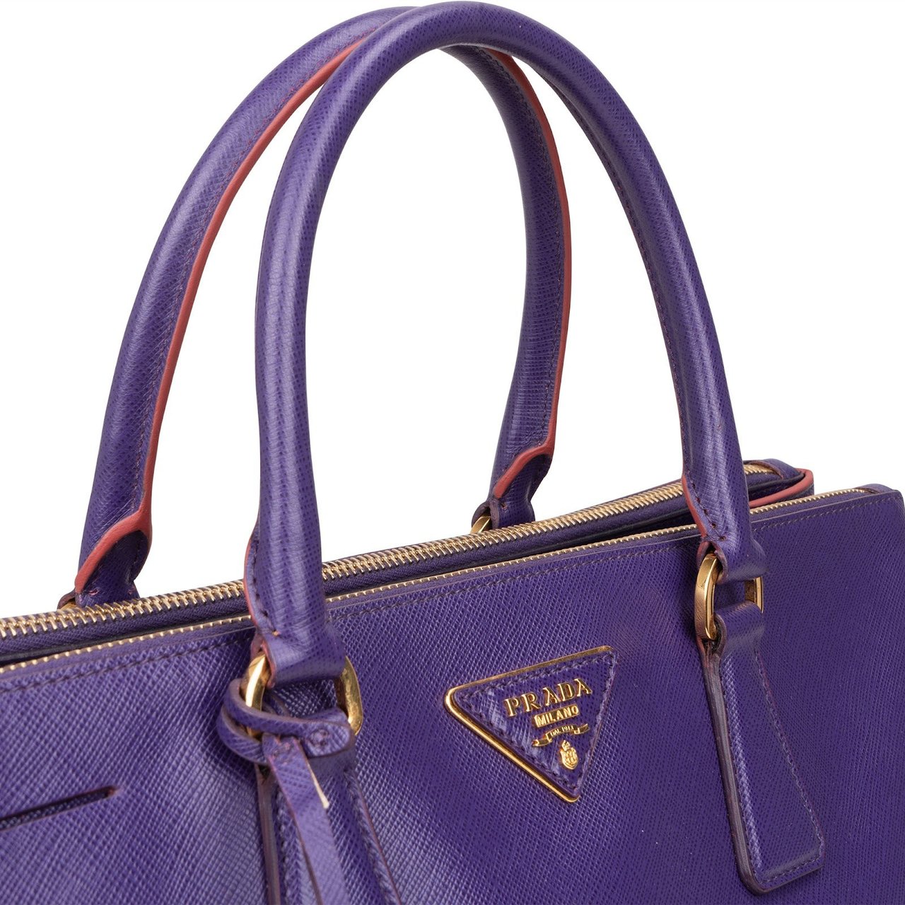 Prada Prada Purple Saffiano Leather Lux Galleria Handbag Paars