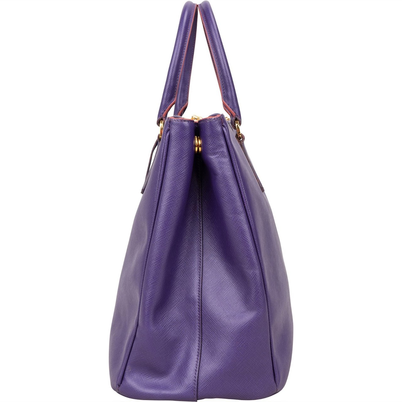 Prada Prada Purple Saffiano Leather Lux Galleria Handbag Paars