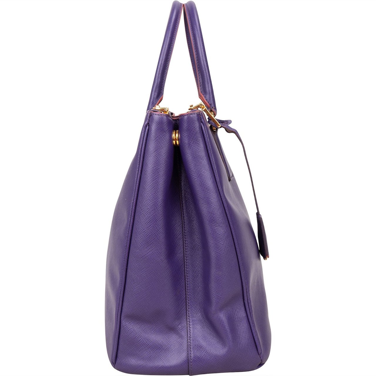 Prada Prada Purple Saffiano Leather Lux Galleria Handbag Paars