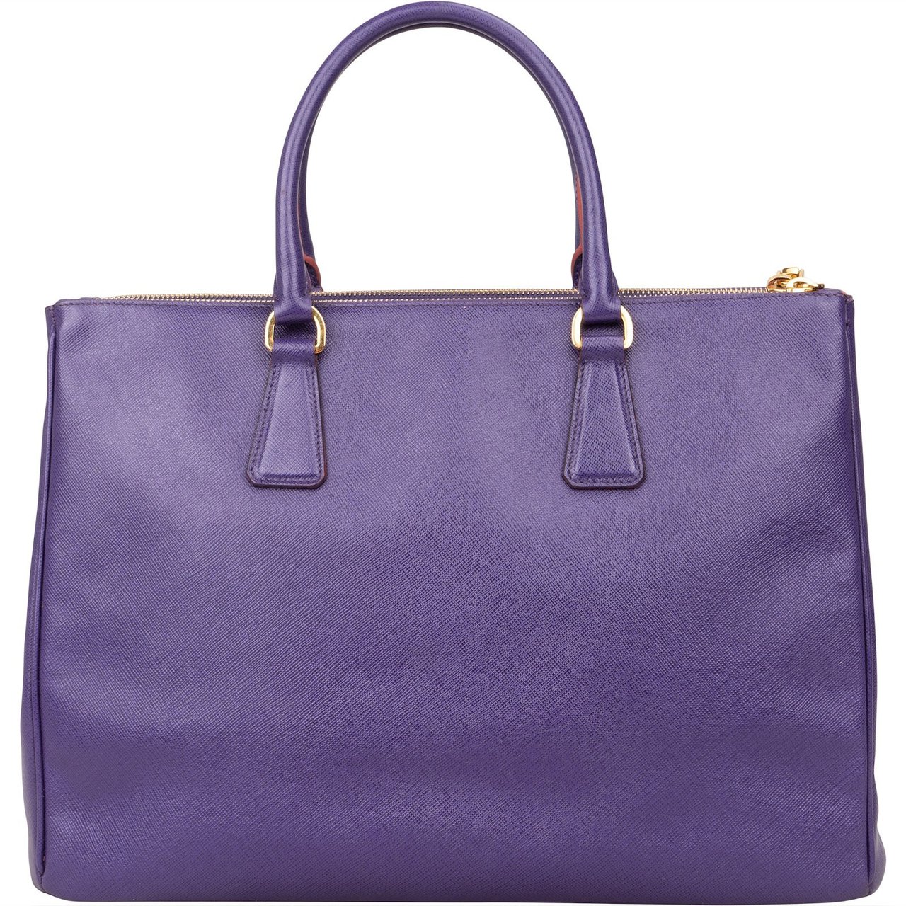 Prada Prada Purple Saffiano Leather Lux Galleria Handbag Paars