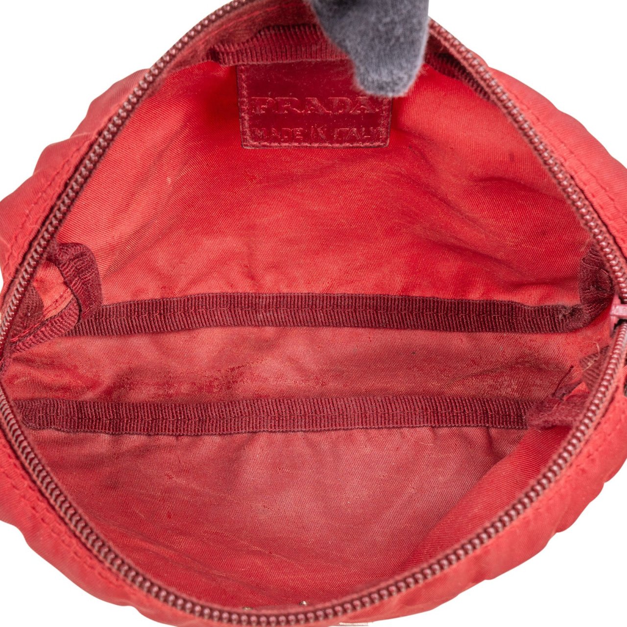 Prada Prada Nylon Triangle Cosmetic Pouch Rood