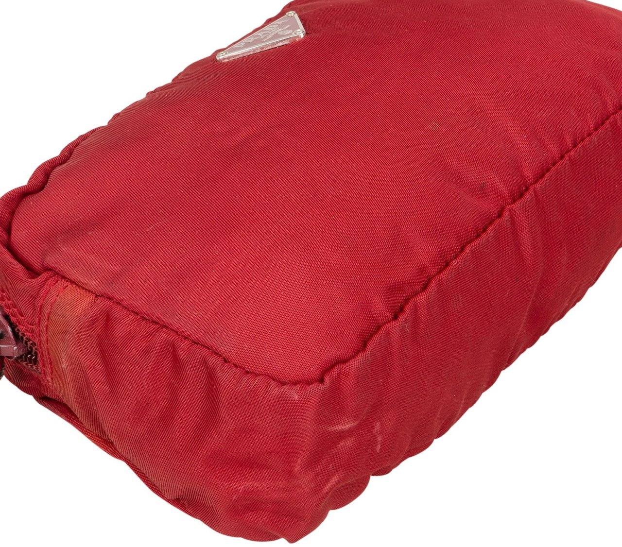 Prada Prada Nylon Triangle Cosmetic Pouch Rood