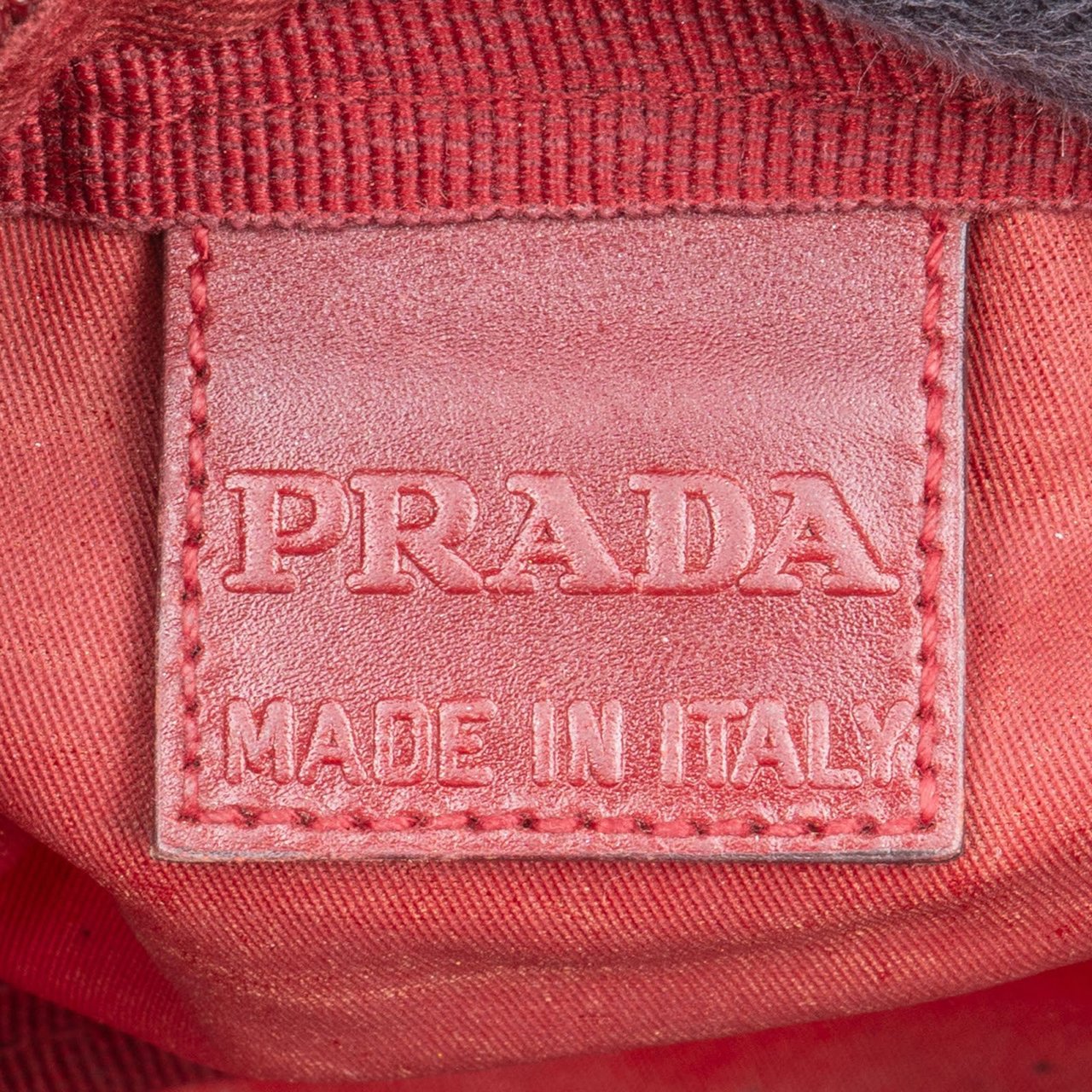 Prada Prada Nylon Triangle Cosmetic Pouch Rood