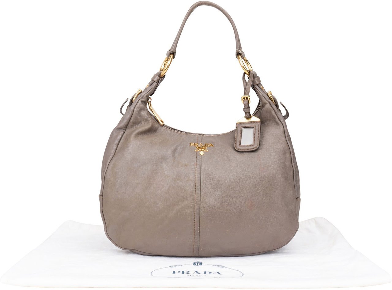 Prada Prada Vitello Daino Hobo Shoulder Bag Divers