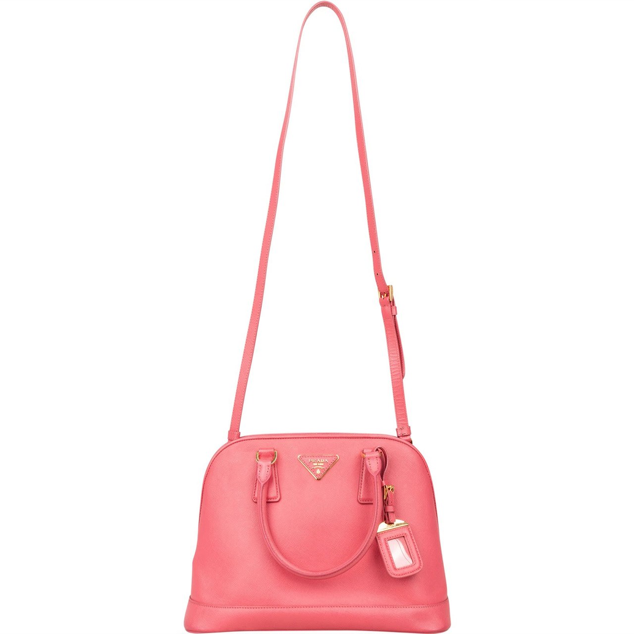 Prada Prada Saffiano Leather Promenade Handbag Rood