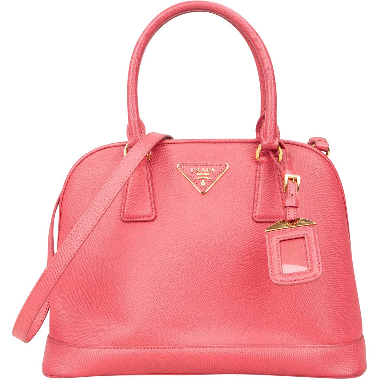 Prada Prada Saffiano Leather Promenade Handbag Rood