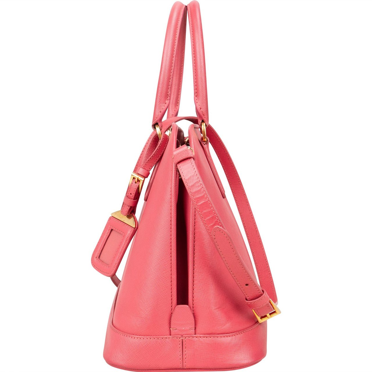 Prada Prada Saffiano Leather Promenade Handbag Rood