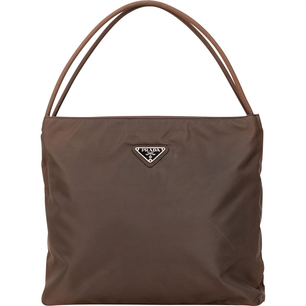 Prada Prada Tessuto Nylon Tote Shoulder Bag Bruin