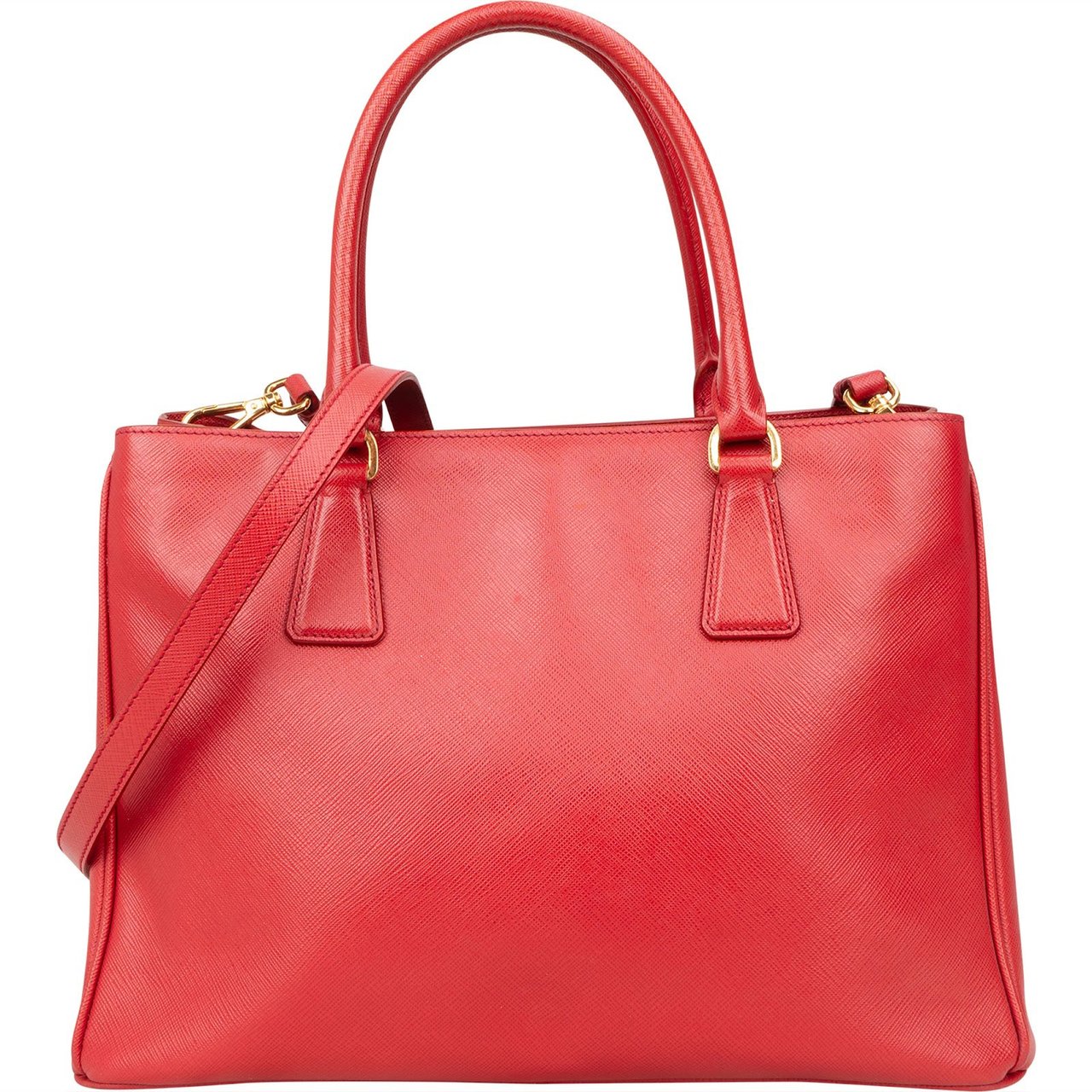 Prada Prada Saffiano Leather Galleria Handbag Rood