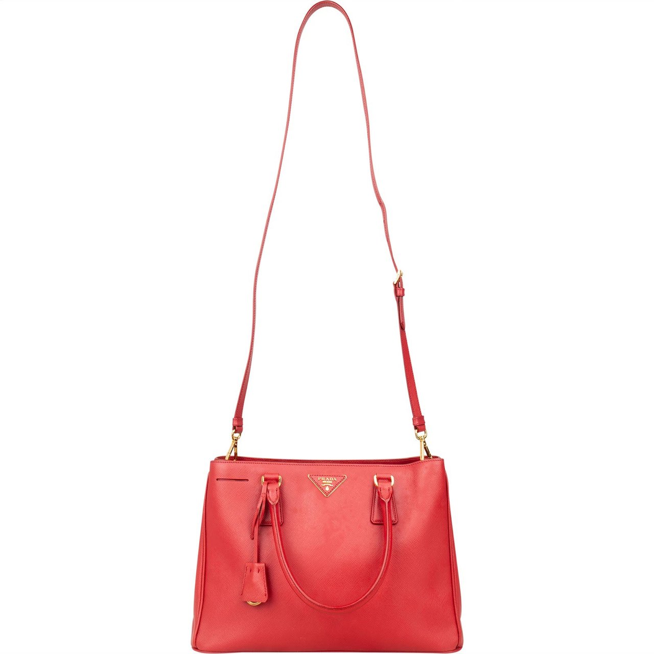 Prada Prada Saffiano Leather Galleria Handbag Rood