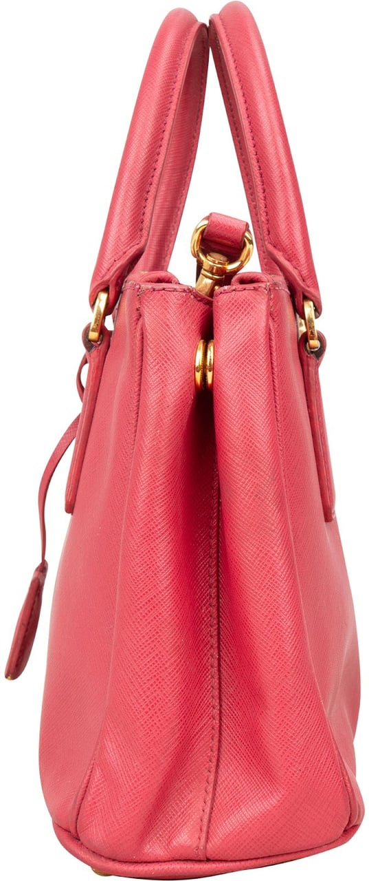 Prada Saffiano Leather Small Galleria Tote Handbag Roze