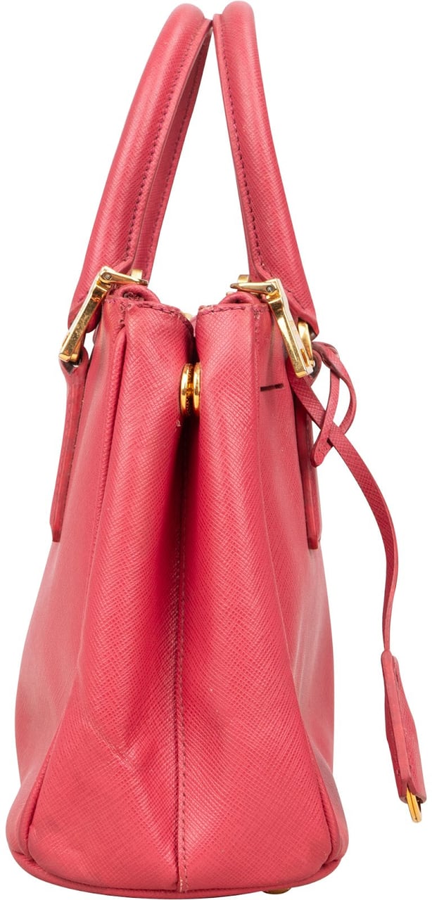 Prada Prada Saffiano Leather Small Galleria Tote Handbag Rood