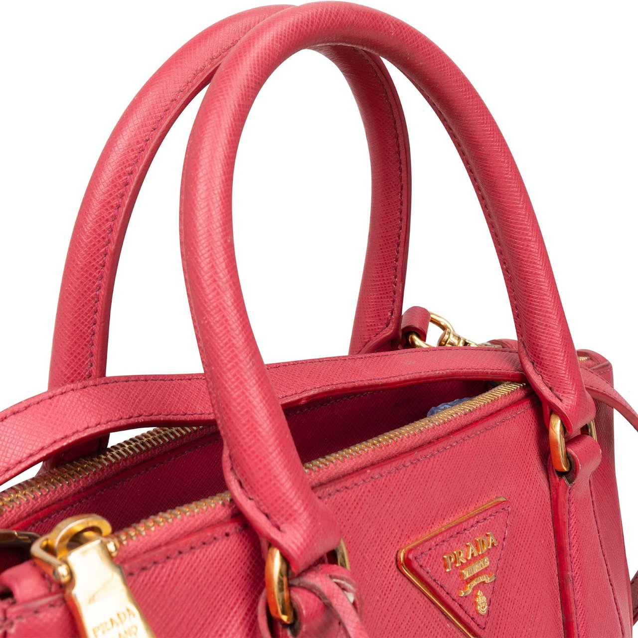 Prada Saffiano Leather Small Galleria Tote Handbag Roze