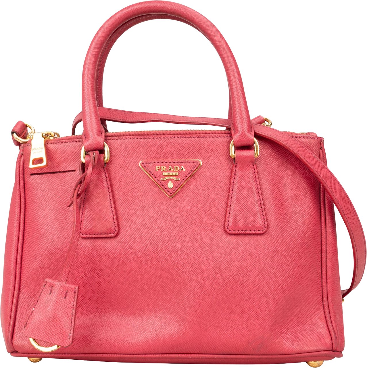 Prada Saffiano Leather Small Galleria Tote Handbag Roze