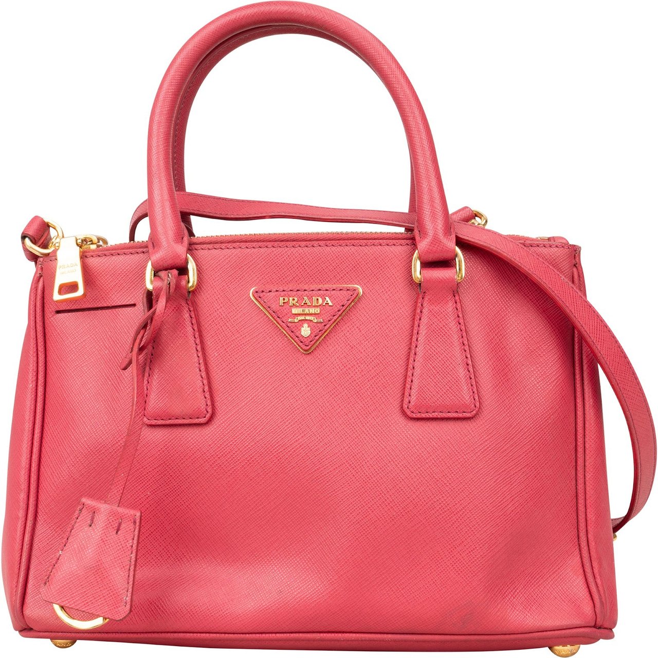 Prada Prada Saffiano Leather Small Galleria Tote Handbag Rood