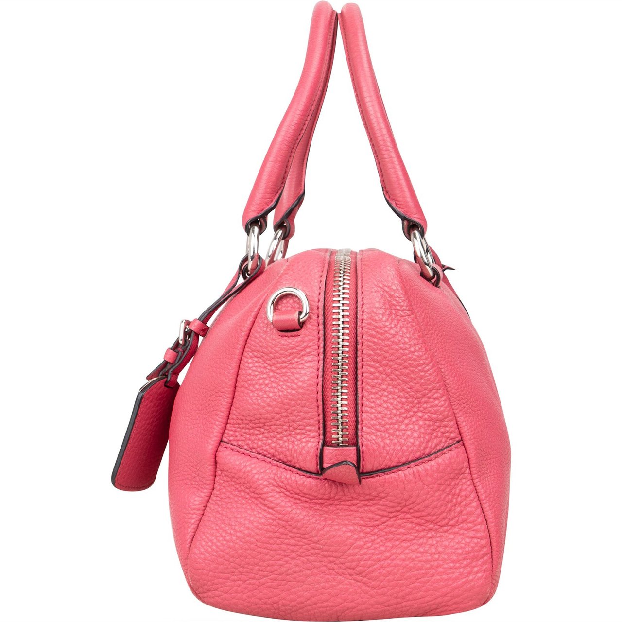 Prada Grained Leather Bauletto Handbag Roze