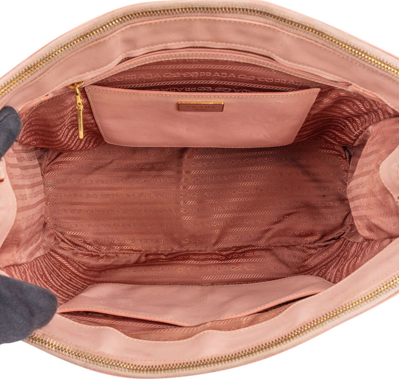 Prada Prada Pink Saffiano Leather Galleria Handbag Rood