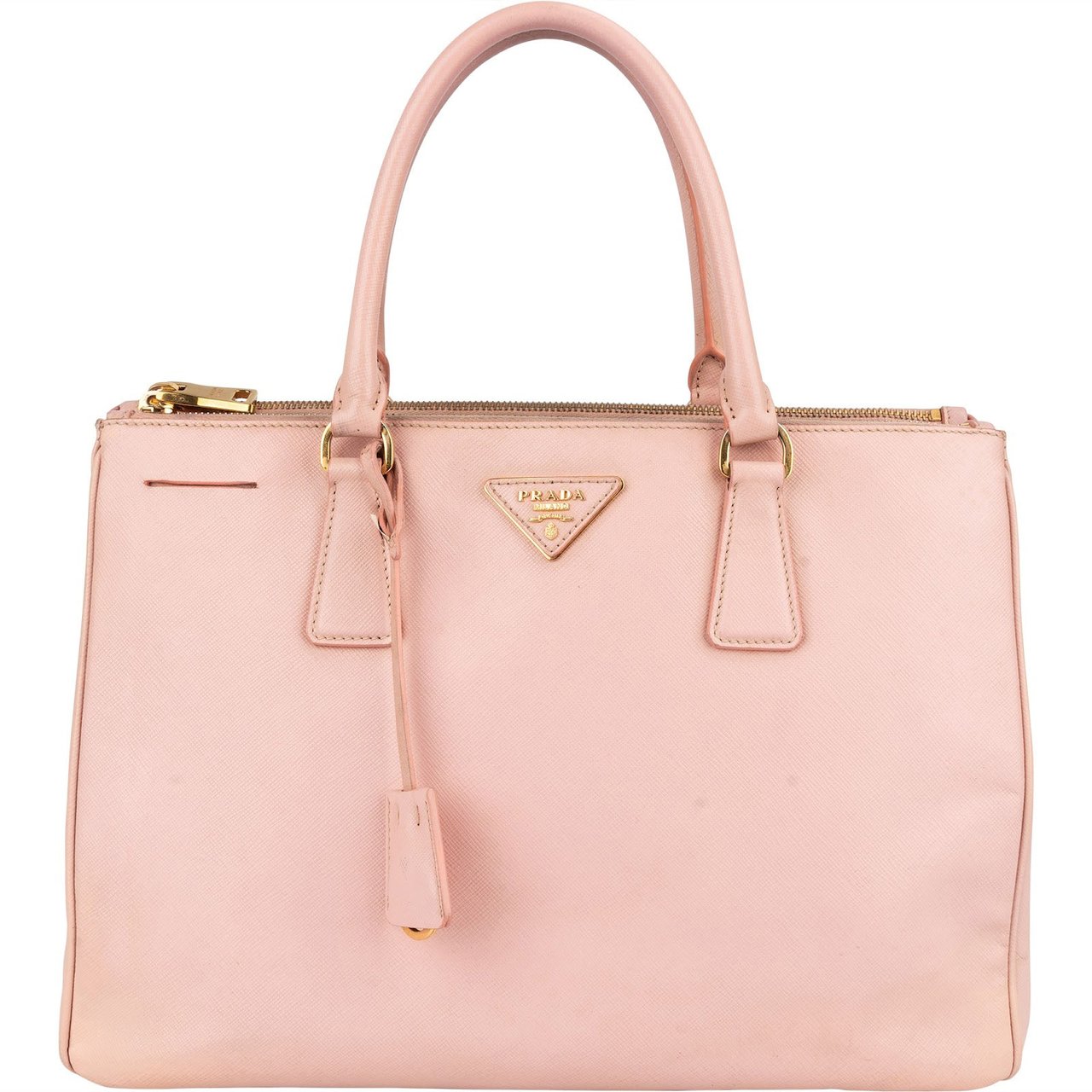 Prada Prada Pink Saffiano Leather Galleria Handbag Rood