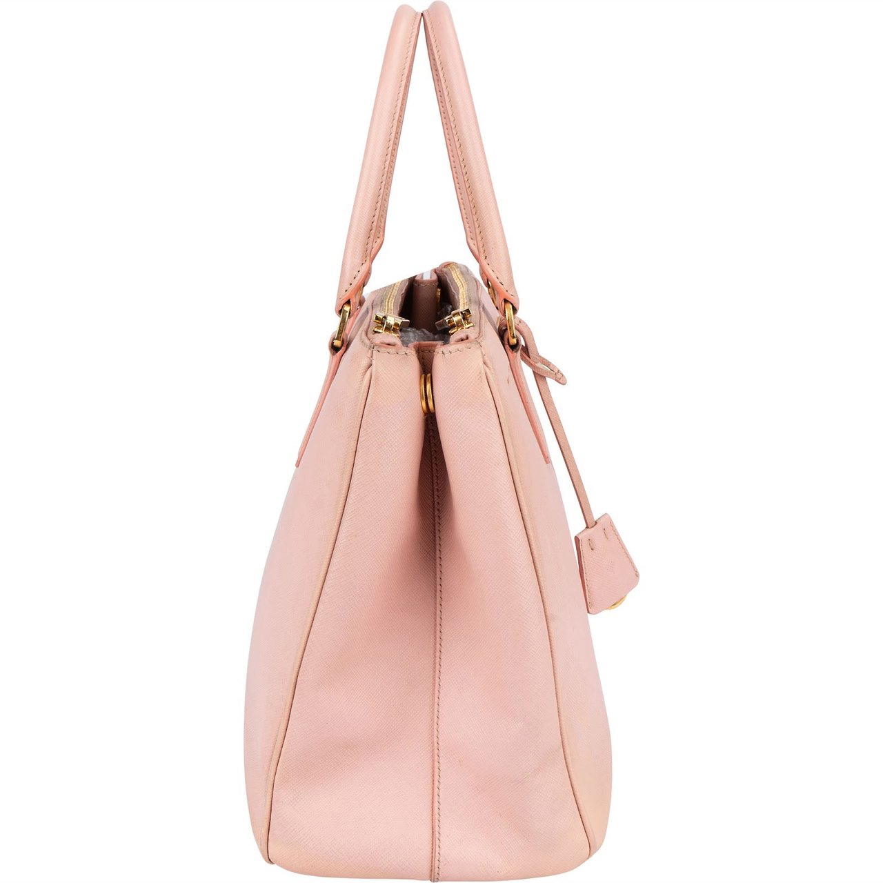 Prada Prada Pink Saffiano Leather Galleria Handbag Rood