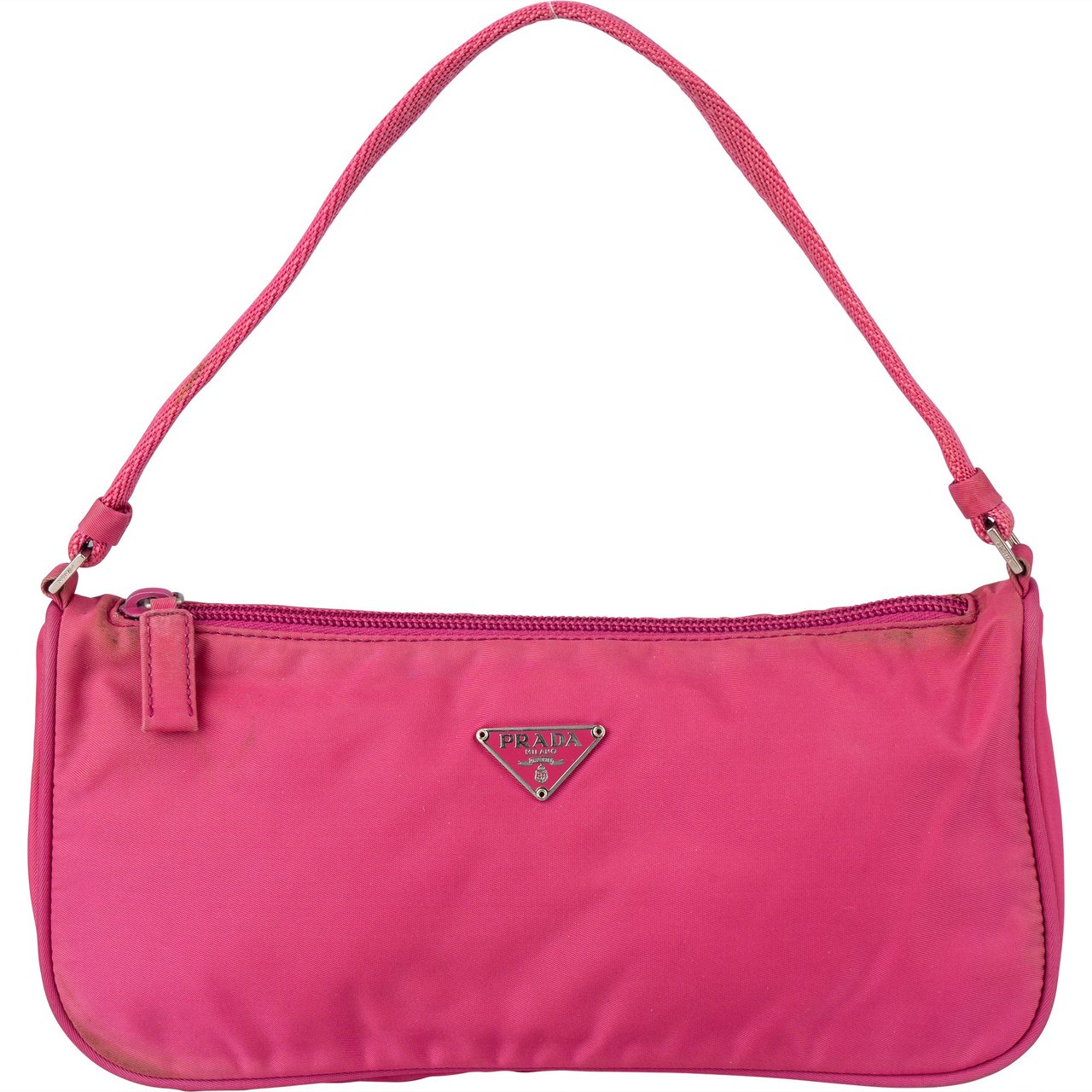 Prada Prada Pink Nylon Triangle Handbag Roze