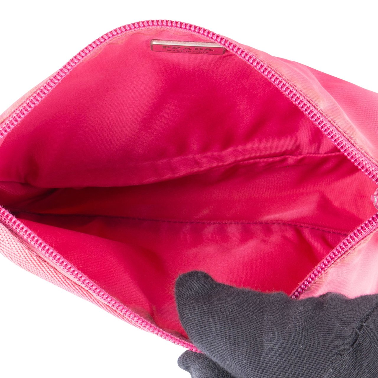 Prada Prada Pink Nylon Triangle Handbag Roze