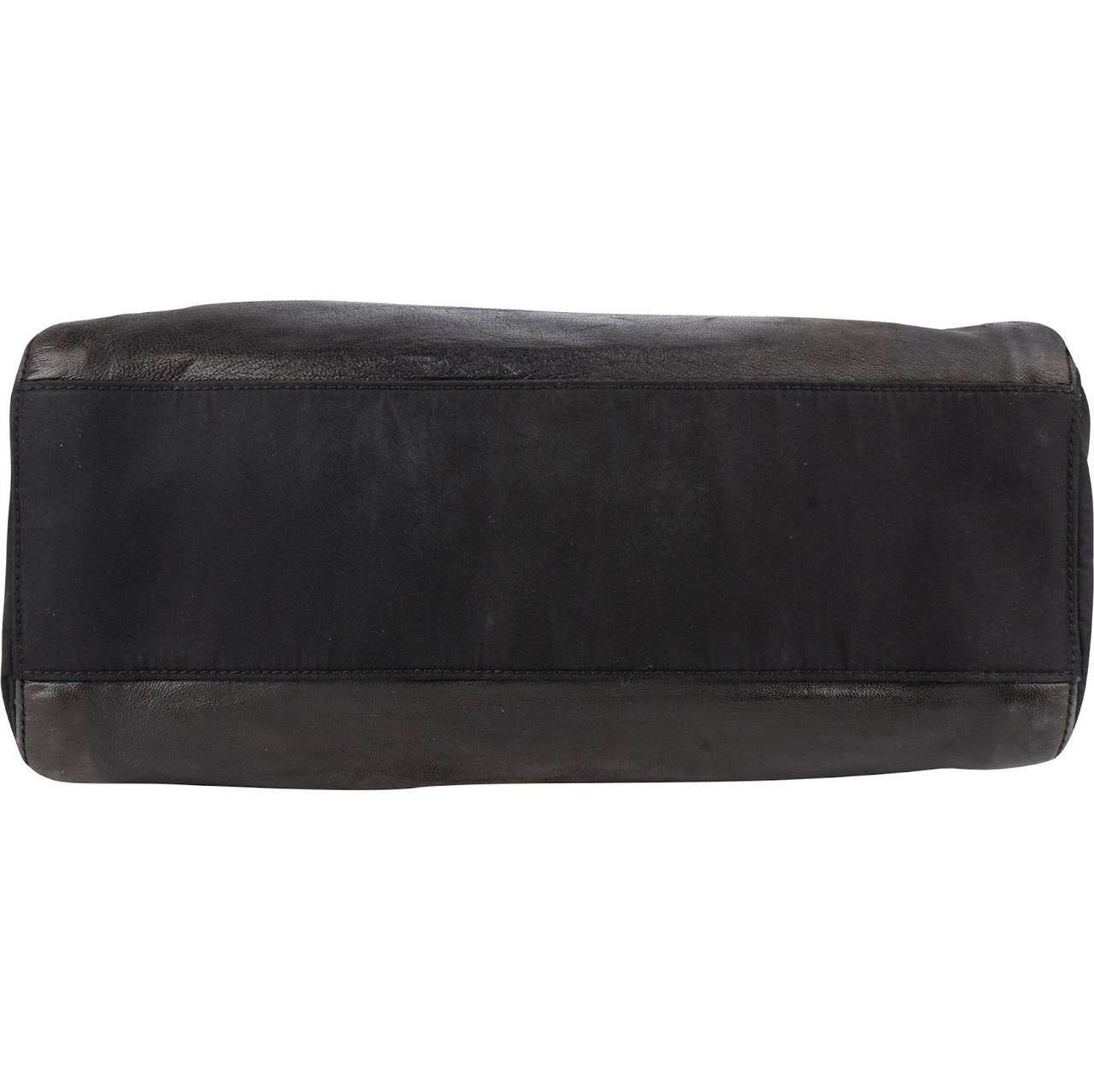 Prada Prada Nylon and Leather Chain Tote Shoulder Bag Zwart