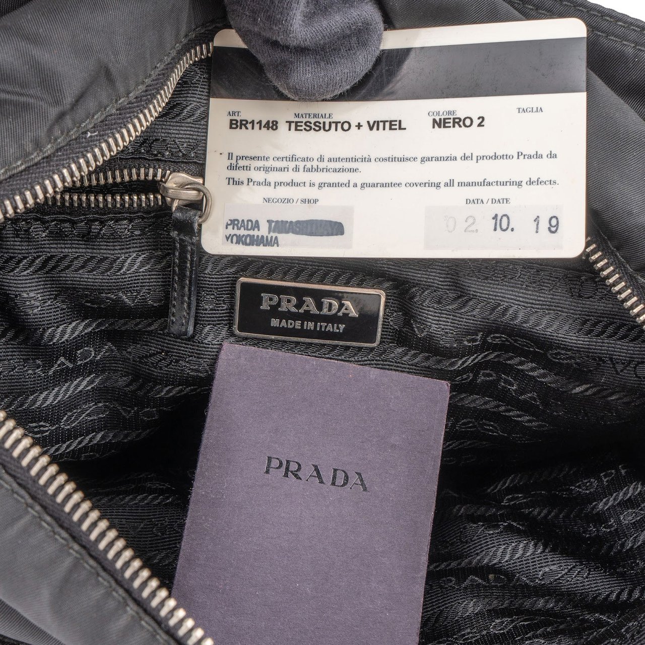 Prada Prada Nylon Triangle Shoulder Bag Zwart