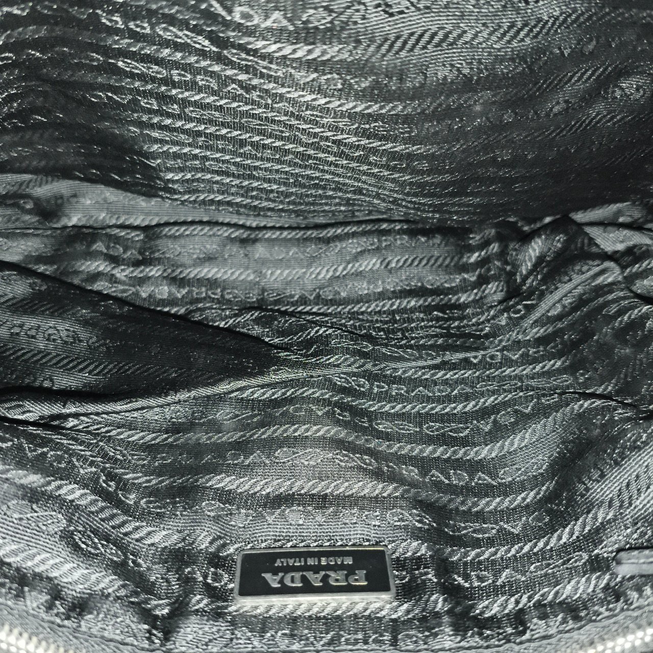 Prada Prada Nylon Triangle Shoulder Bag Zwart