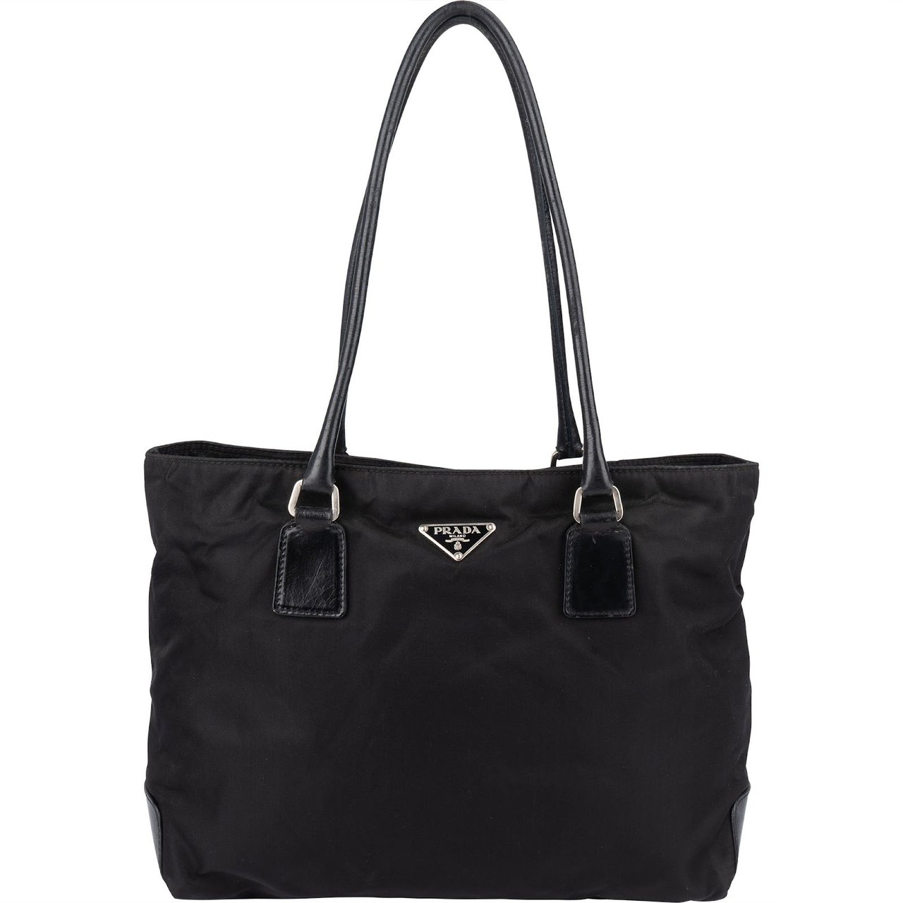 Prada Prada Nylon Triangle Shoulder Bag Zwart