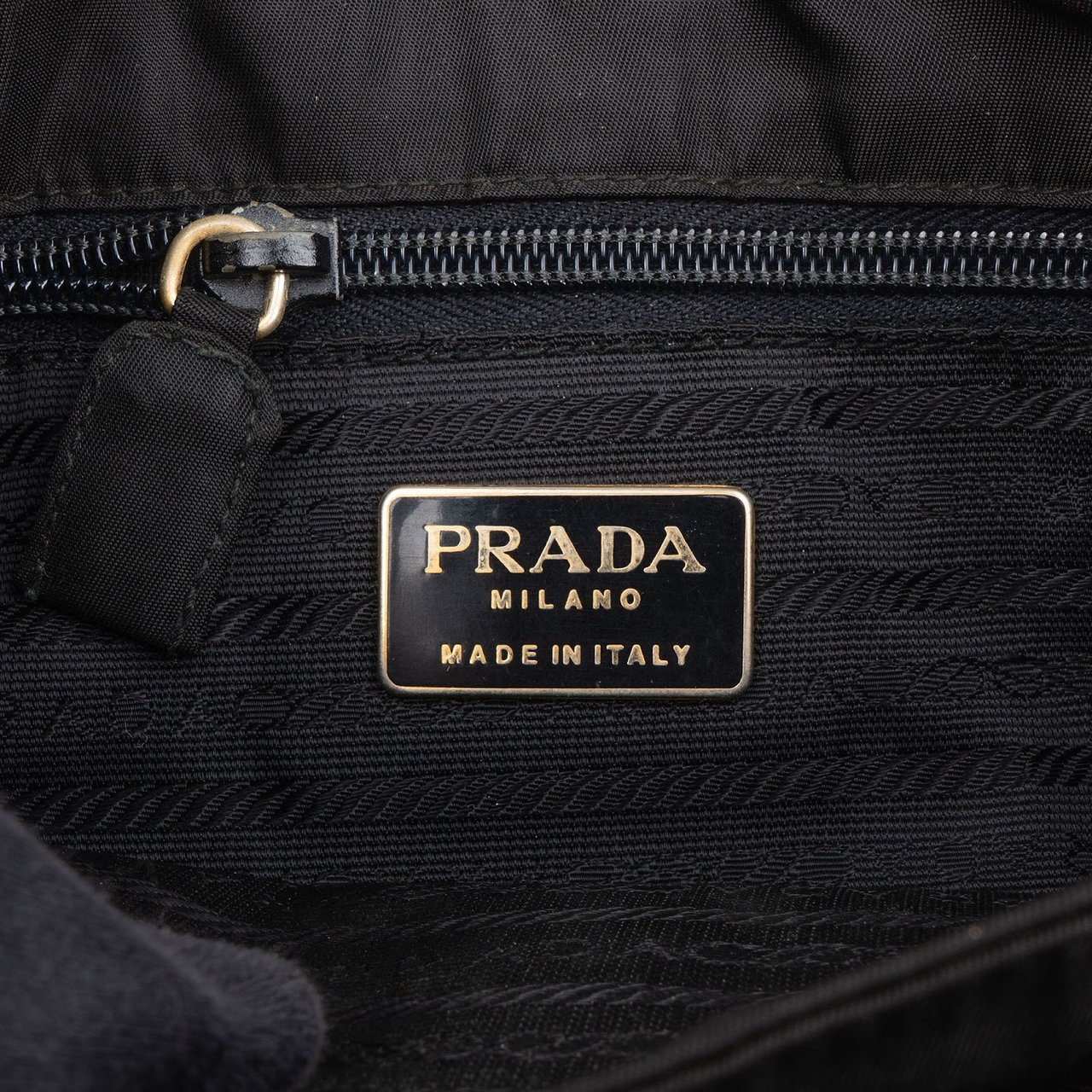 Prada Prada Nylon Triangle Handbag Zwart