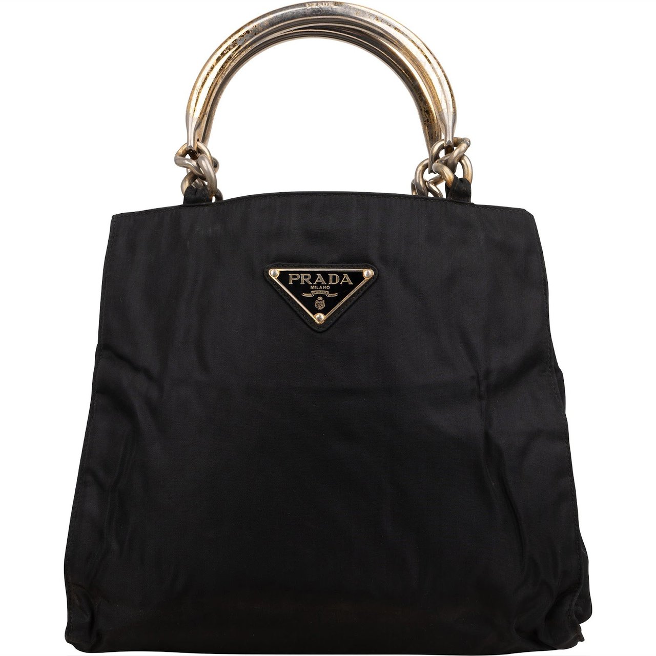 Prada Prada Nylon Triangle Handbag Zwart