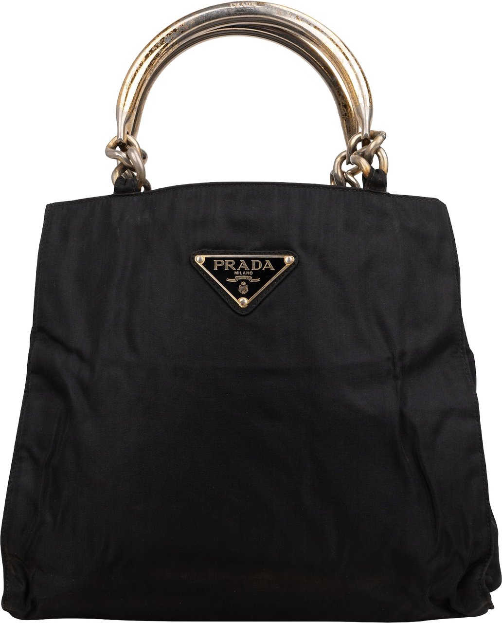 Prada Nylon Triangle Handbag Zwart