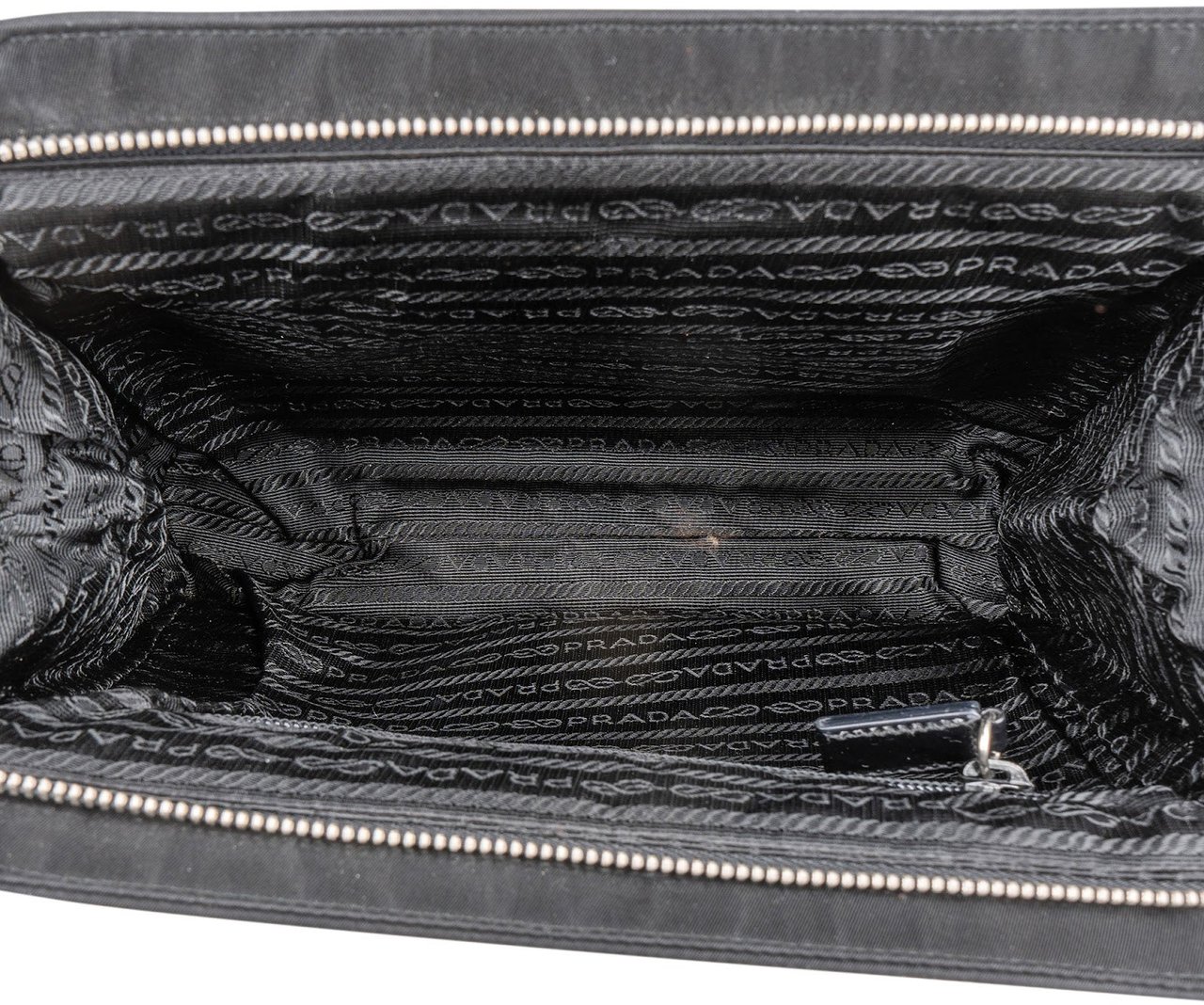 Prada Prada Black Nylon Triangle Handbag Zwart