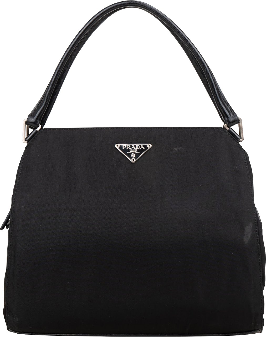 Prada Black Nylon Triangle Handbag Zwart