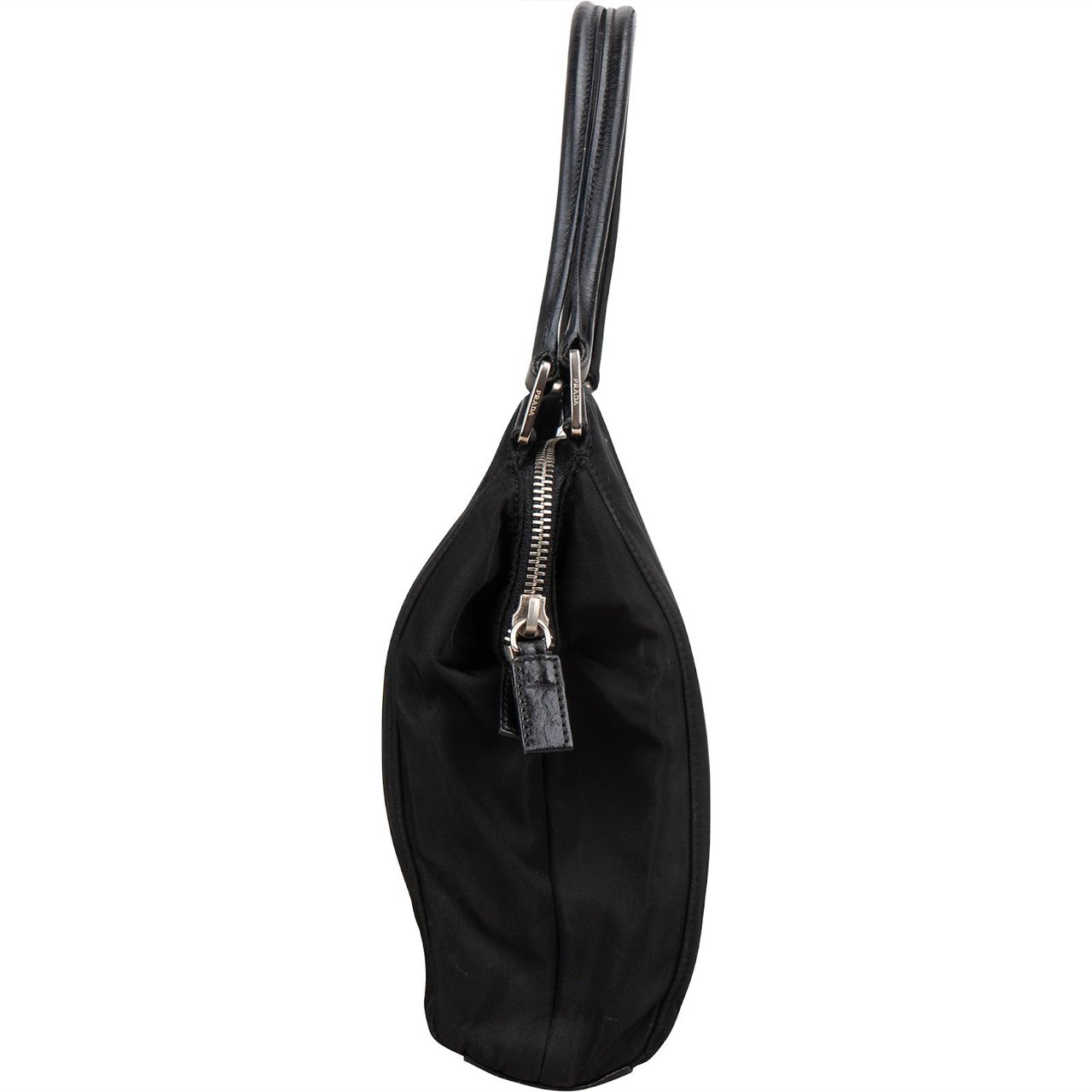 Prada Black Nylon Triangle Handbag Zwart