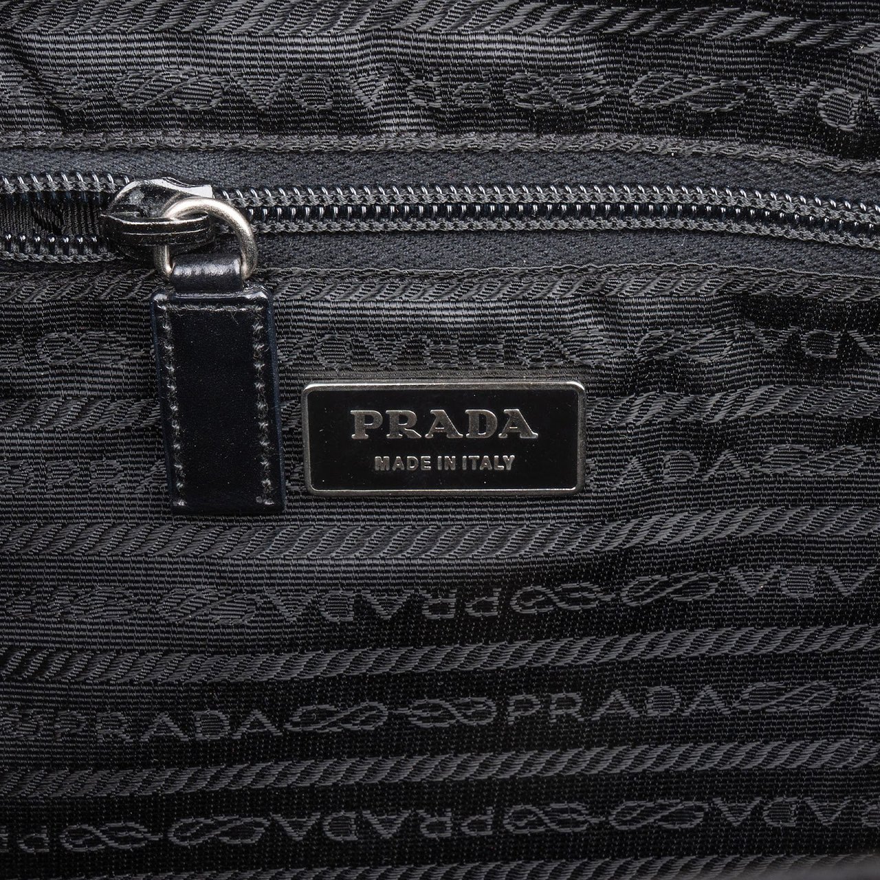 Prada Black Nylon Triangle Handbag Zwart