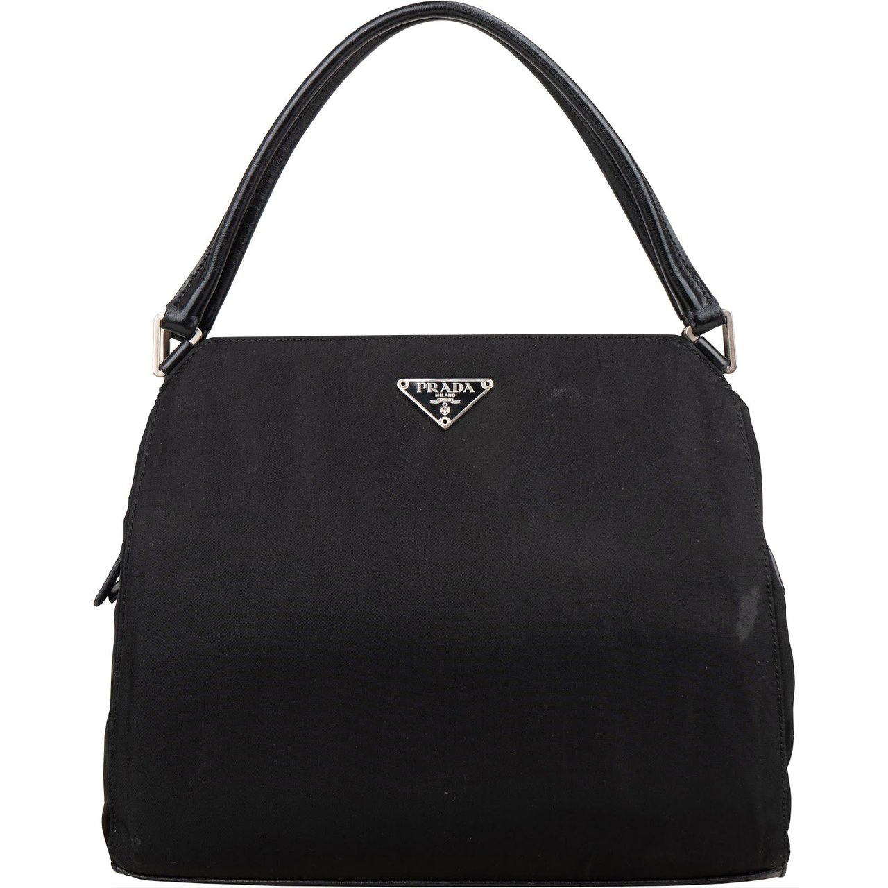 Prada Prada Black Nylon Triangle Handbag Zwart
