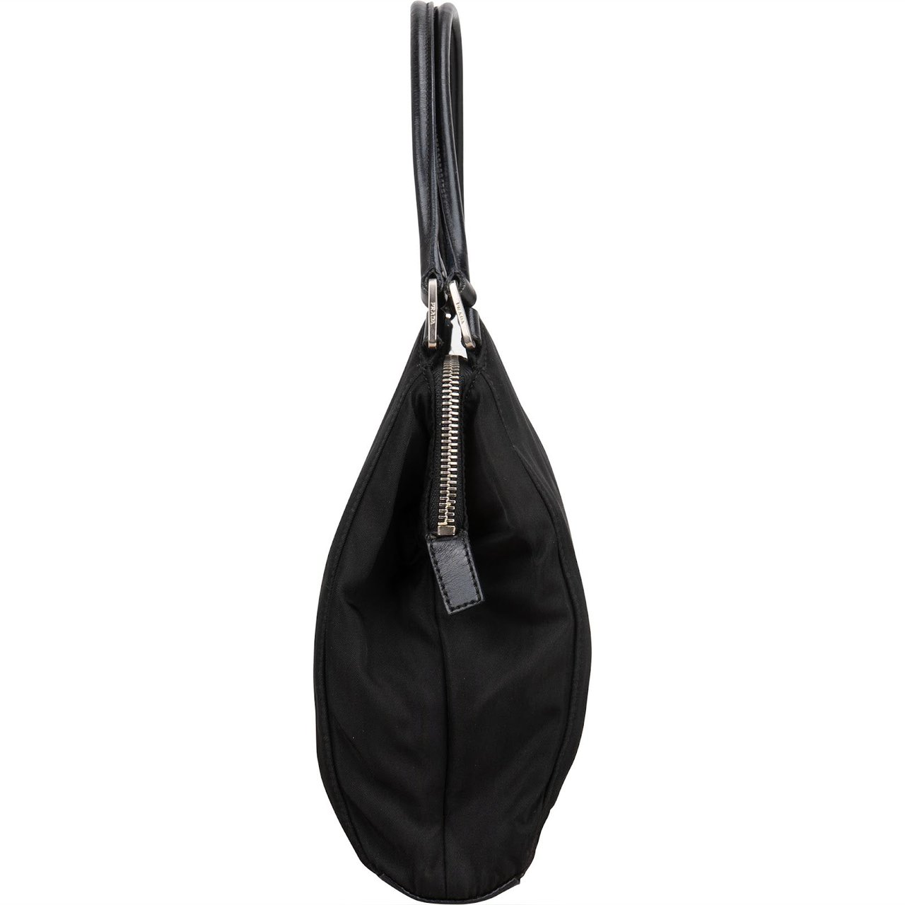 Prada Black Nylon Triangle Handbag Zwart