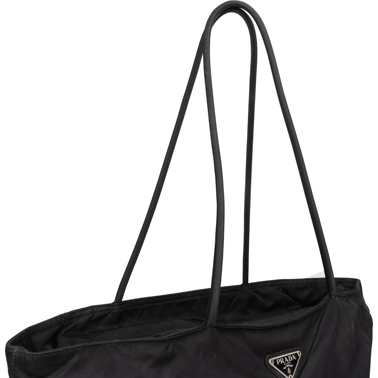 Prada Prada Nylon Triangle Tote Shoulder Bag Zwart