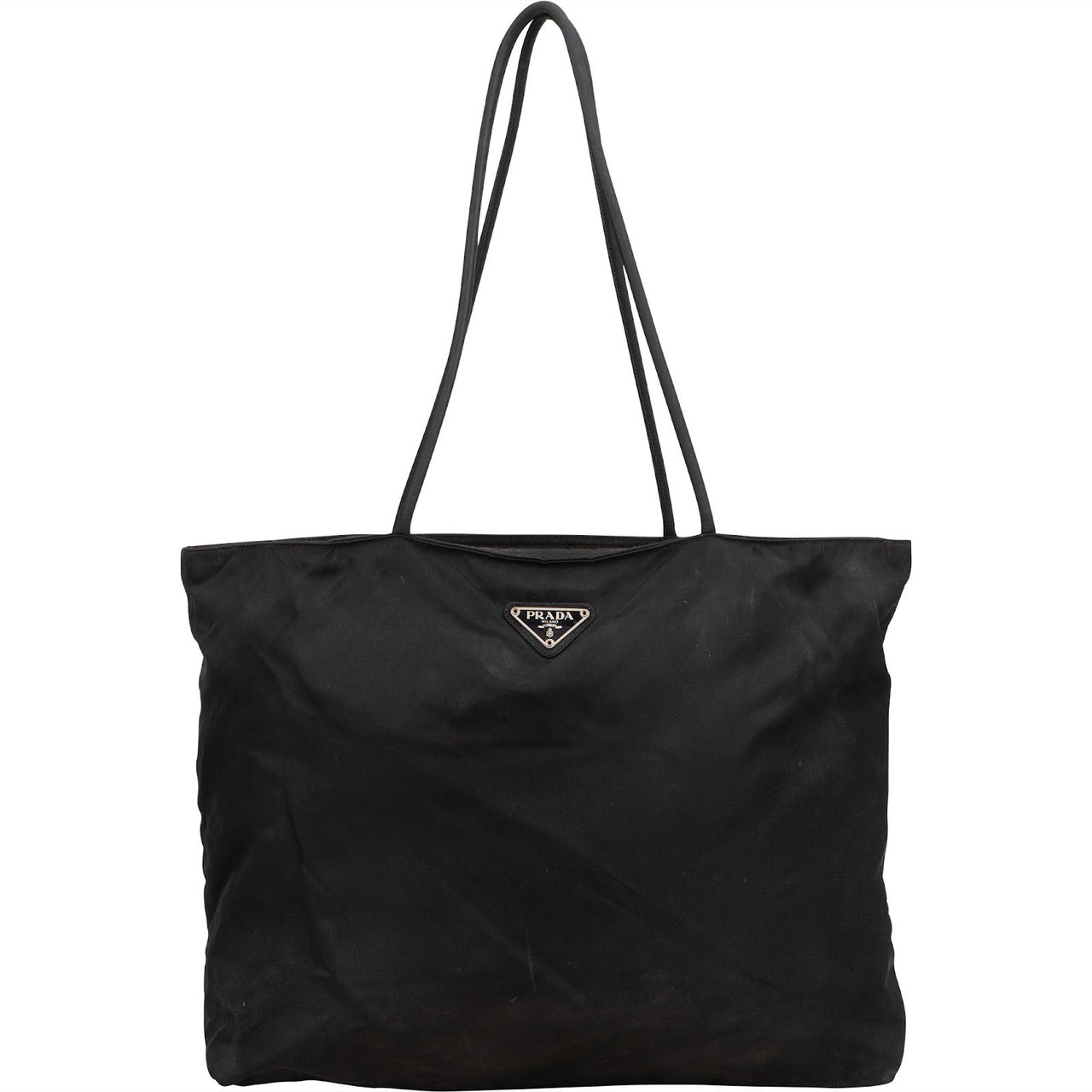 Prada Prada Nylon Triangle Tote Shoulder Bag Zwart